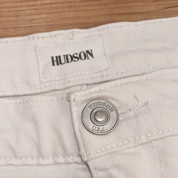 Hudson High Rise Straight Crop White Jeans - Picture 5 of 11